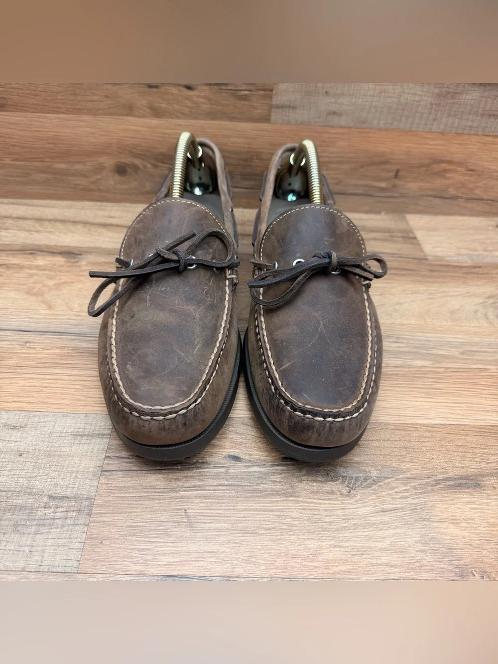 LL Bean Men's size 9.5D Brown Leather Moccasin Driving Loafers